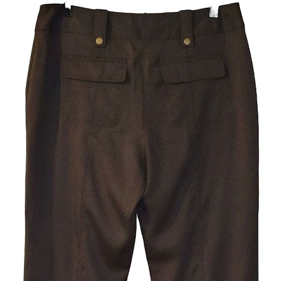 Ellen Tracy Army Green Utility Betty Wide Leg Silky Pants Size 10 - Picture 4 of 12